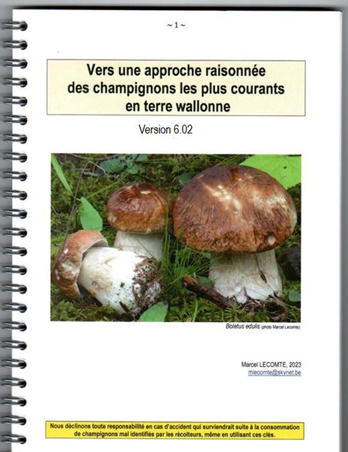 VERS UNE APPROCHE RAISONNEE DES CHAMPIGNONS LES PLUS COURANTS EN TERRE WALLONNE (M. Lecomte)