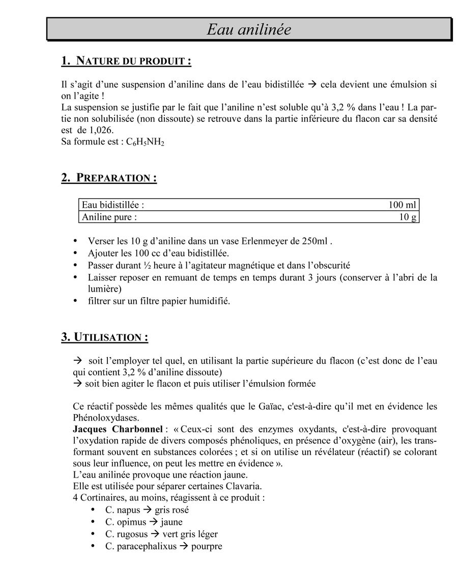 Eau anilinée